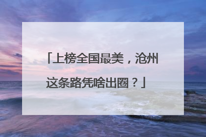 上榜全国最美，沧州这条路凭啥出圈？